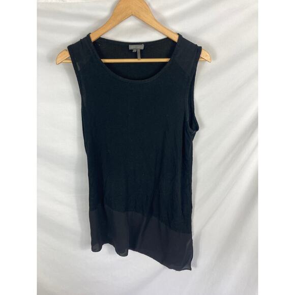Vince Camuto Black Longline Asymmetrical Tank Size Small - Picture 1 of 3